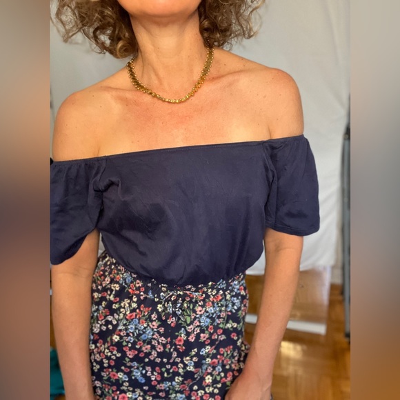 Vintage Floral 90s Trixxi girl on/off shoulder jumpsuit. Size small - Picture 5 of 8